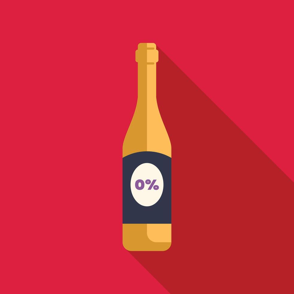 Non alcoholic sparkling wine bottle with zero percent alcohol content vector
