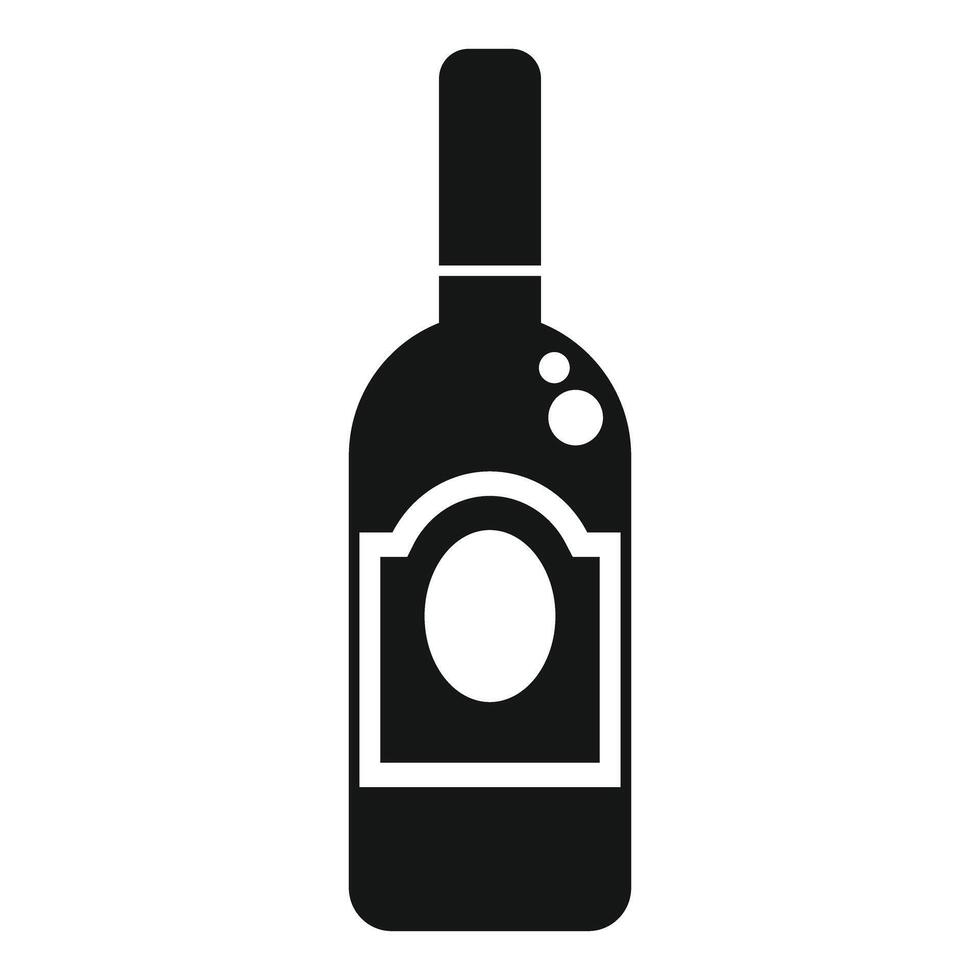 Closed bottle of wine with blank label simple icon vector