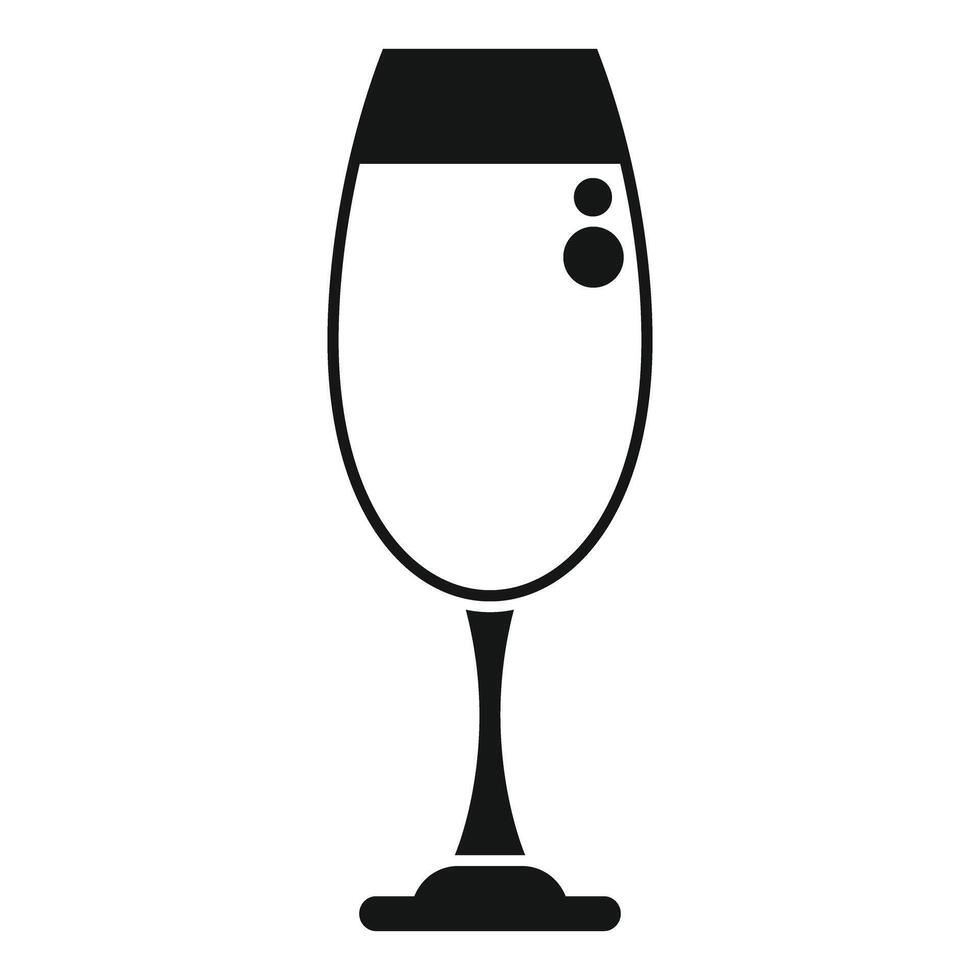 Glass of champagne sparkling wine icon silhouette vector
