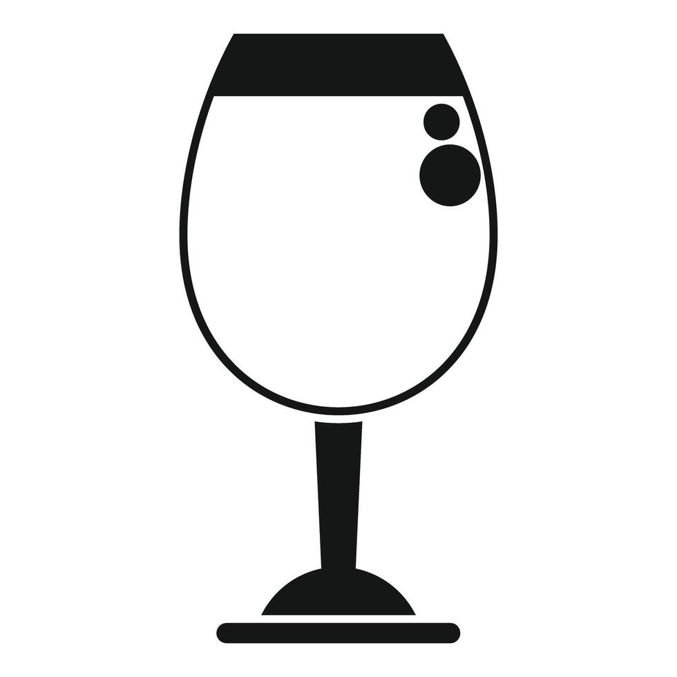 Black silhouette of wine glass with bubbles icon vector