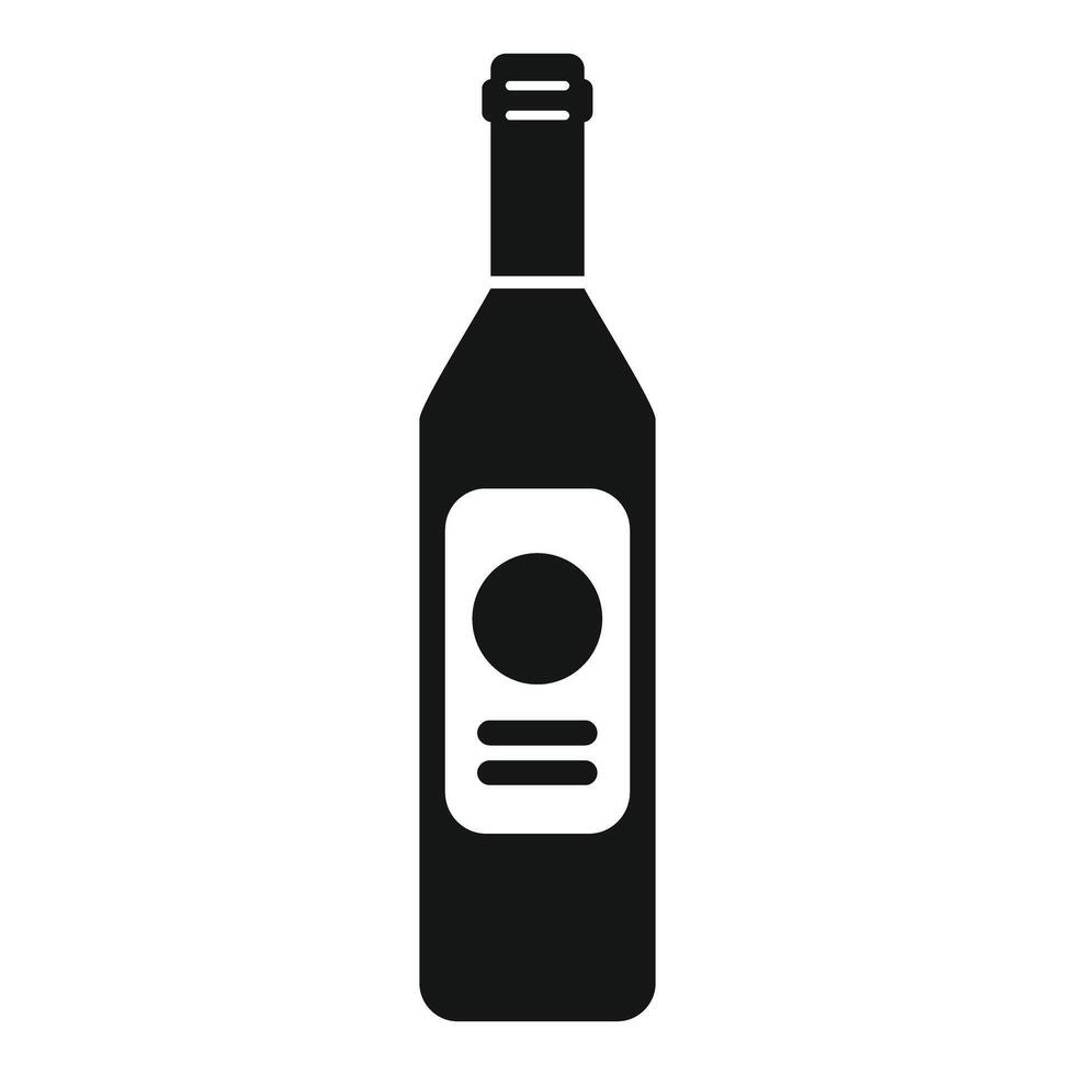 Minimalist icon of wine bottle featuring blank label for branding vector