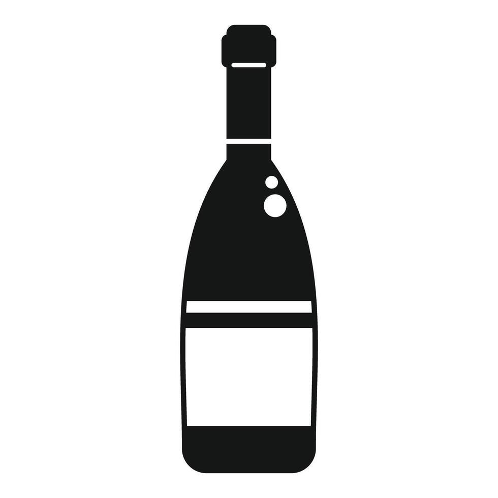Champagne bottle silhouette with blank label for your design vector