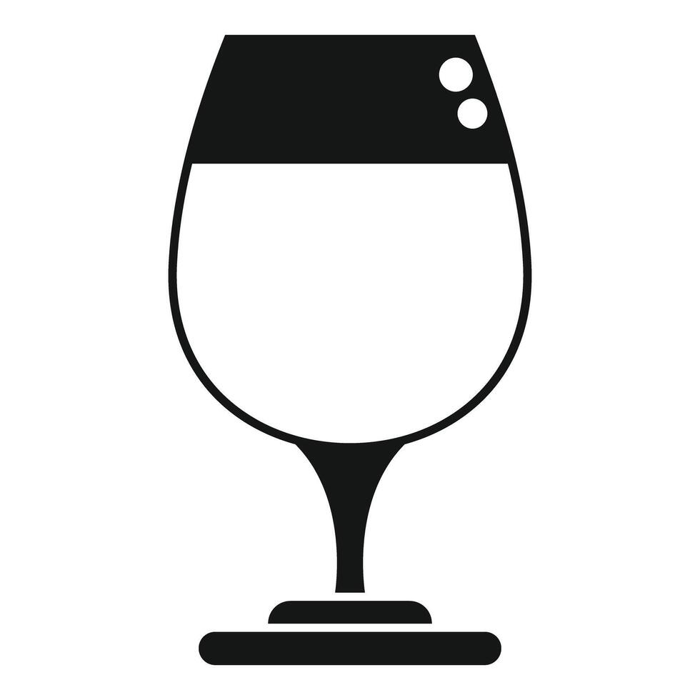 Glass of beer with foam standing on stand icon simple style vector