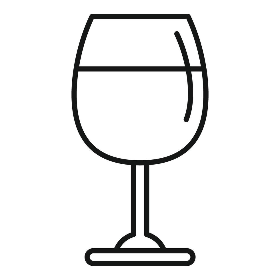 Simple vector icon of a stemmed glass for serving alcoholic drinks, isolated on white