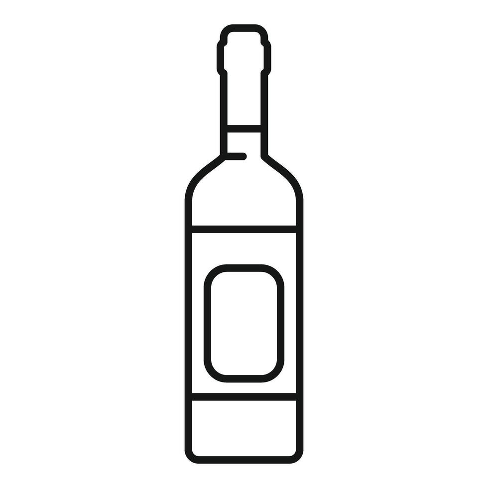 Minimalist icon style illustration of wine bottle with blank label vector