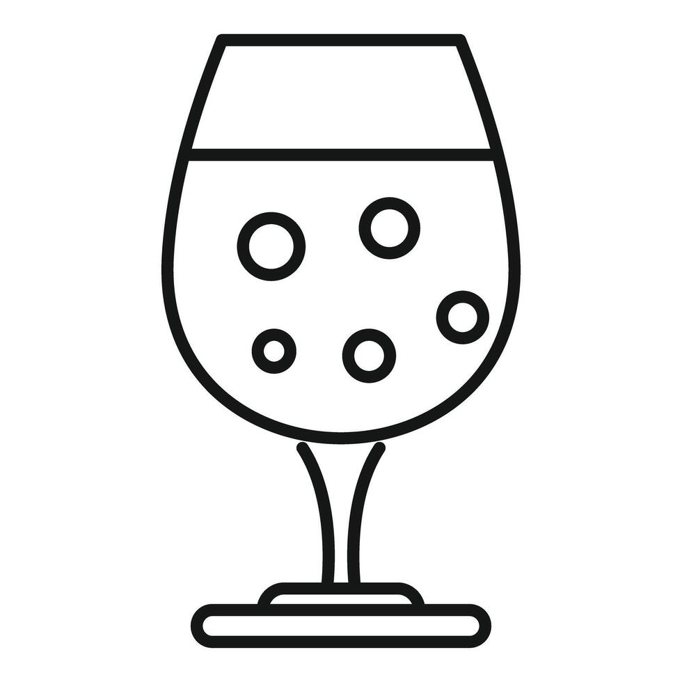 Glass with sparkling drink minimalist icon design vector