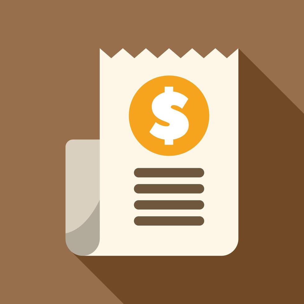 Dollar currency symbol on bill payment invoice icon vector