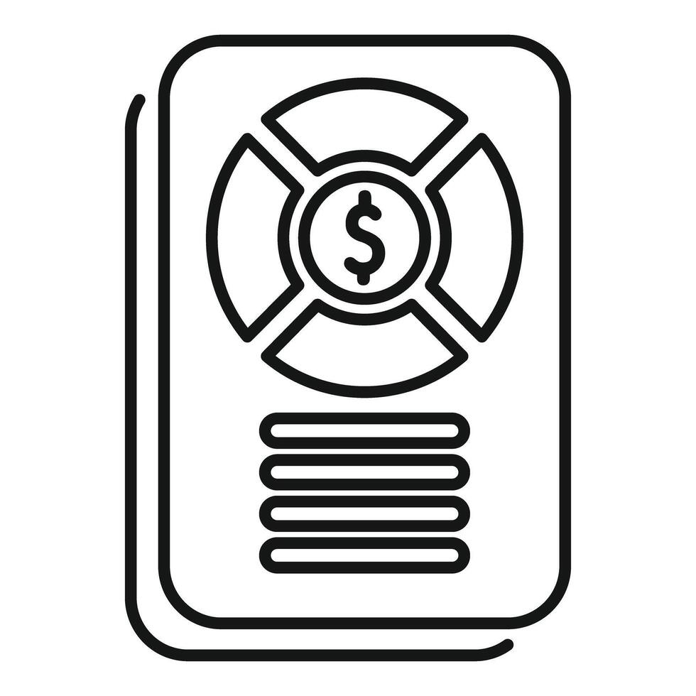 Mobile banking app displaying pie chart with dollar sign icon vector