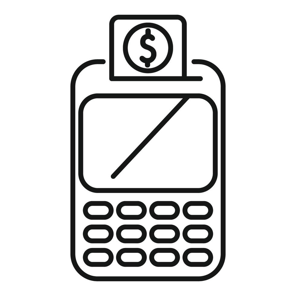 Simple icon of a pos terminal receiving a contactless payment vector