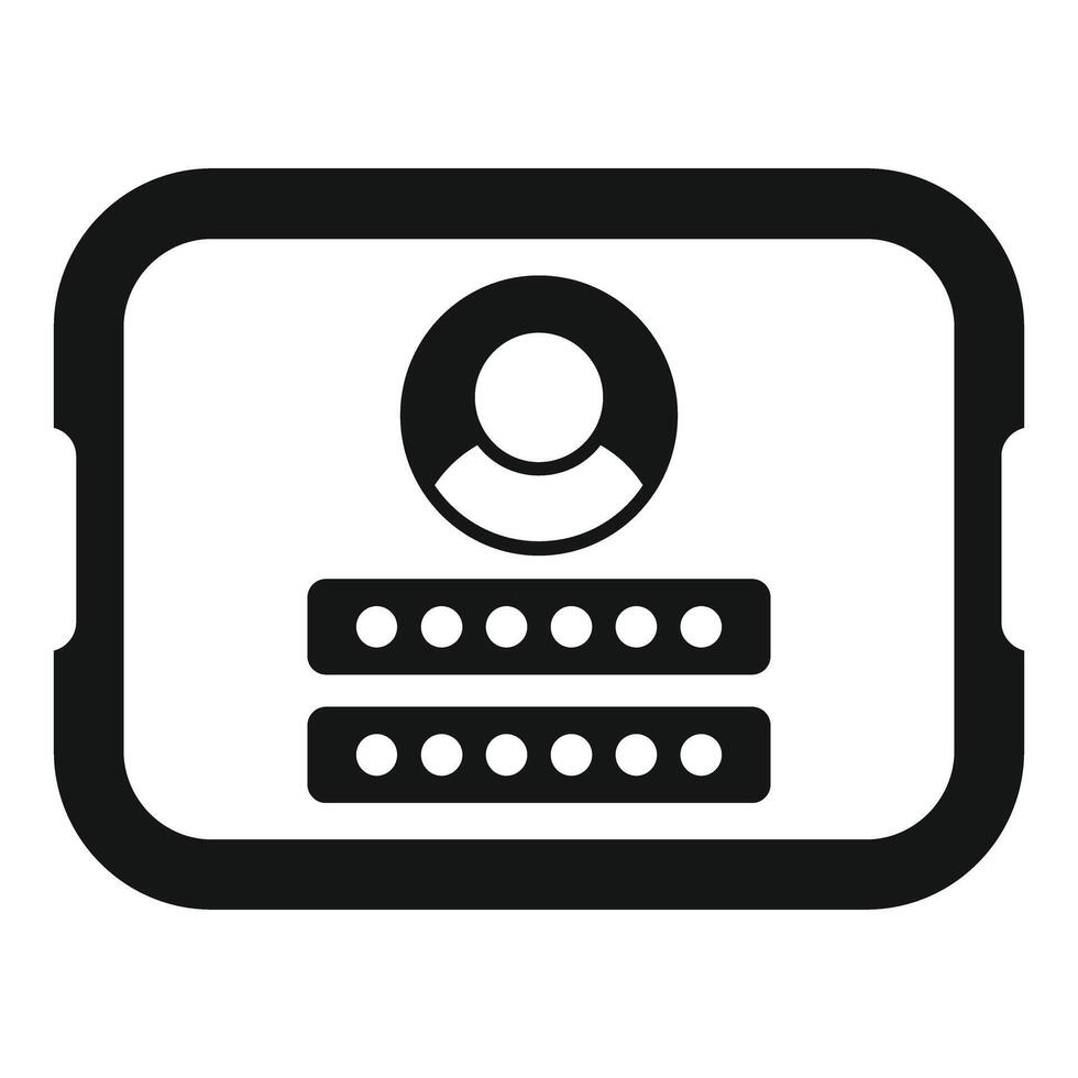 Smartphone displaying user profile with password vector