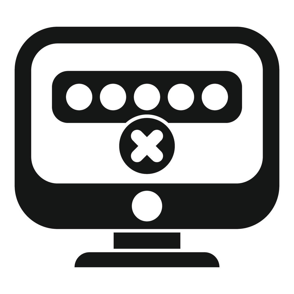 Computer security alert showing wrong password being entered vector
