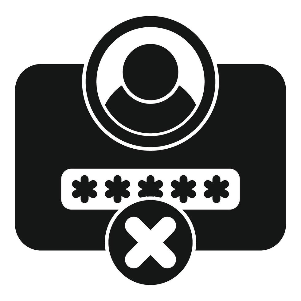 Access denied showing login authentication with password rejected vector
