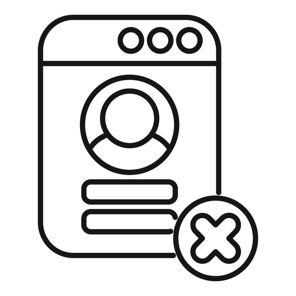 Online account being deleted from website or platform vector