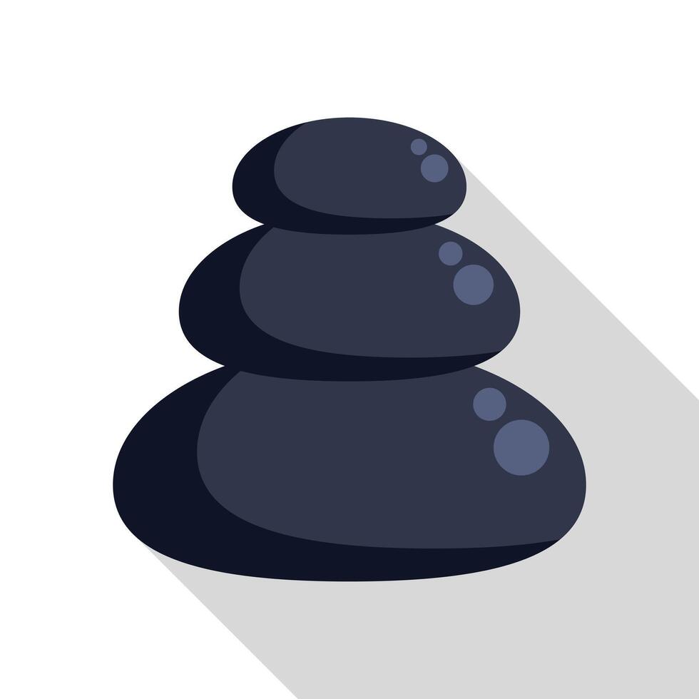 Stack of smooth black stones for spa treatment balancing on top of each other vector