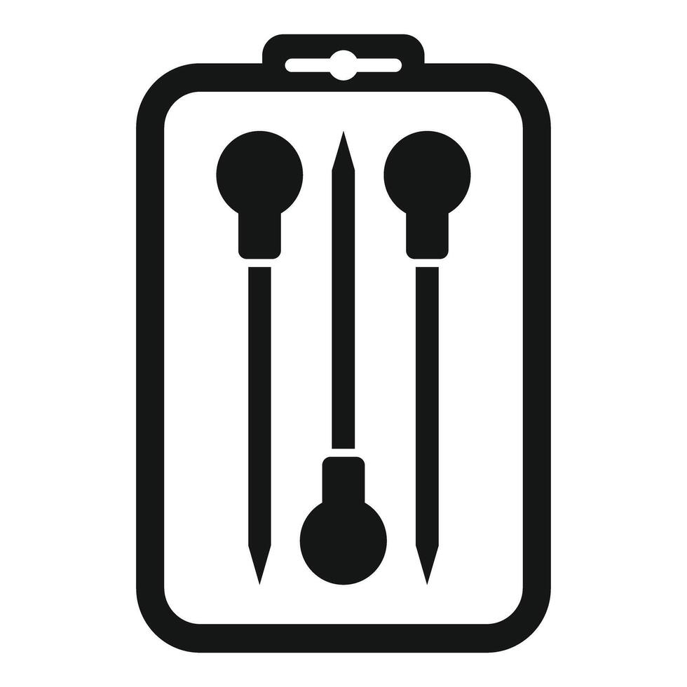 Contour drawing tools set in blister packaging icon vector