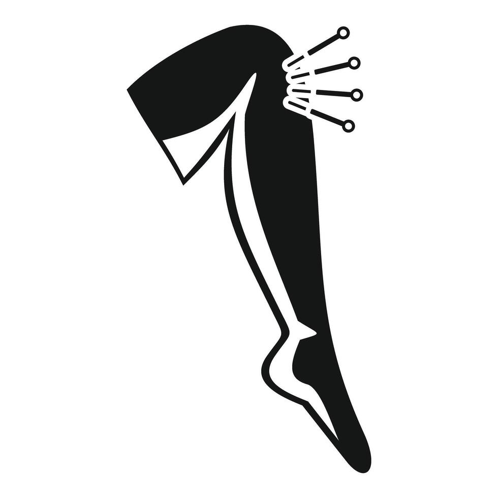 Acupuncturist applying acupuncture needles on knee joint vector