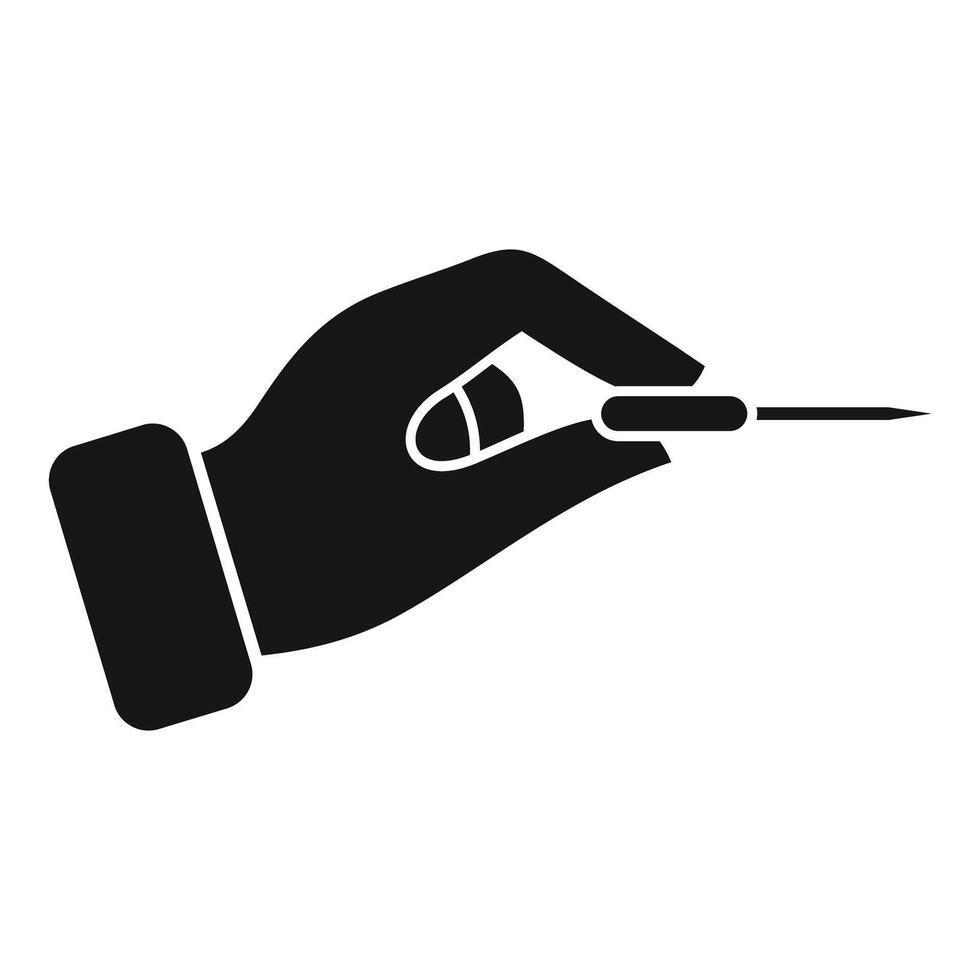 Hand holding dart preparing to throw it at target vector