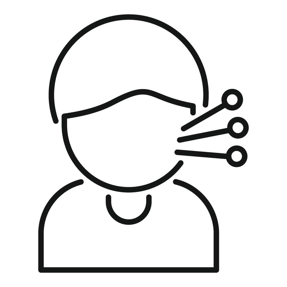 Person wearing a mask spreading virus using bio weapon vector