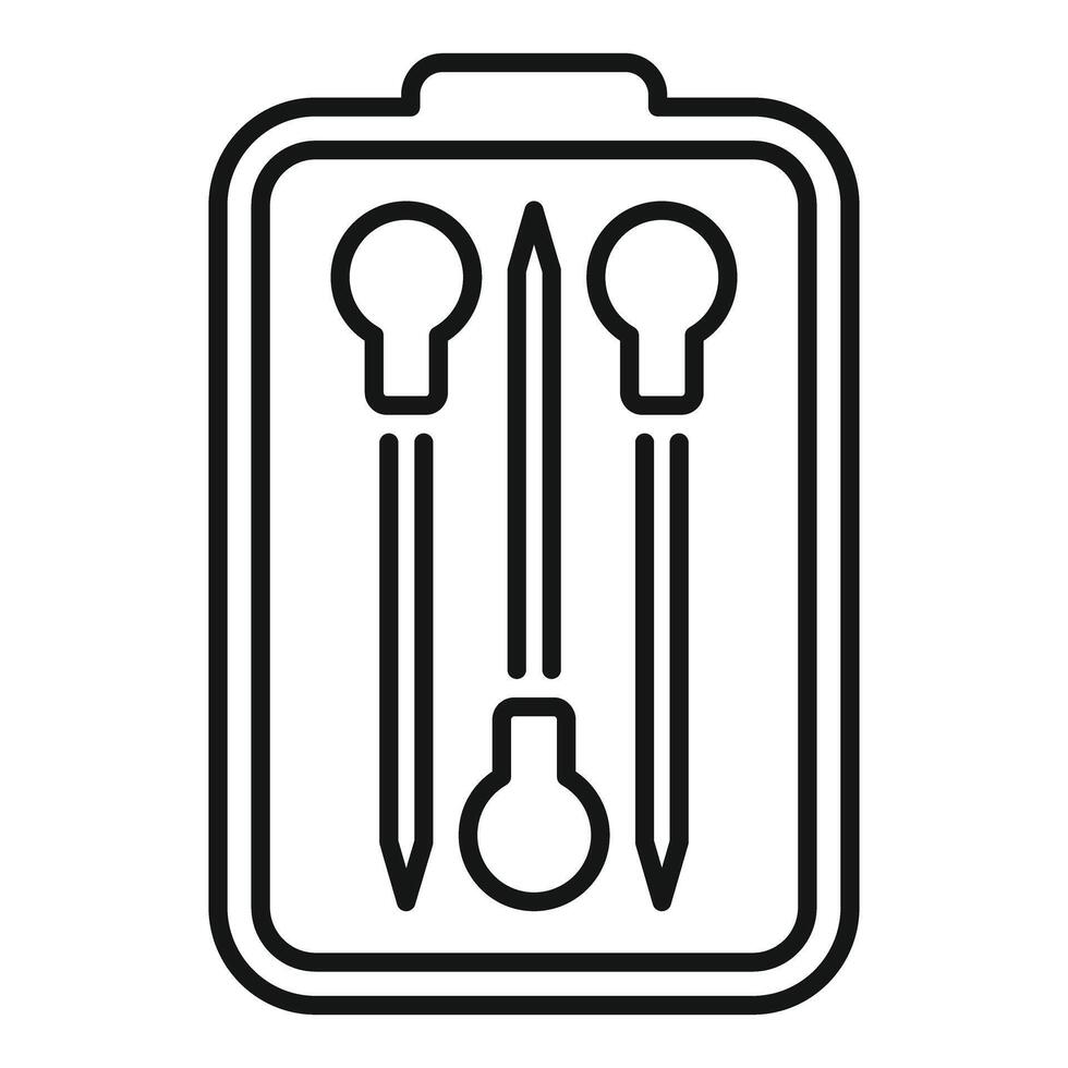 Meat thermometer set for grill in outline style vector