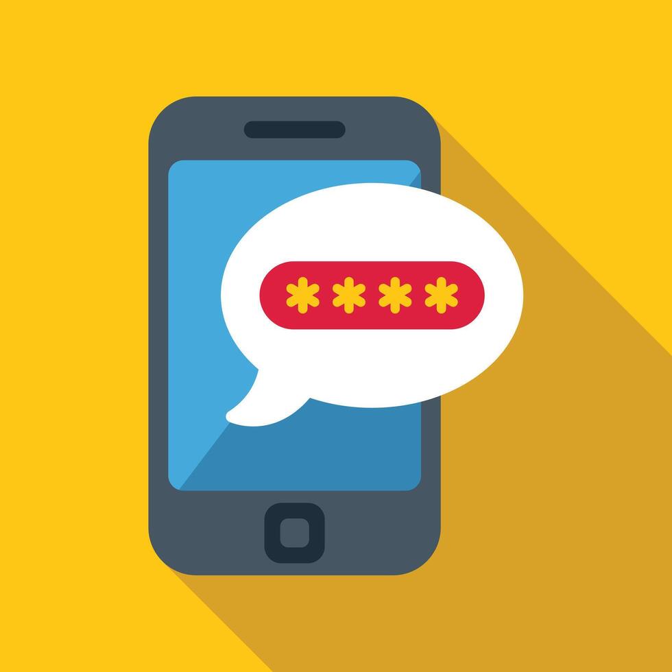Smartphone showing password protection with asterisks on screen vector