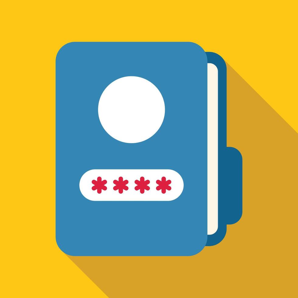 Blue personal diary with password keeping secrets safe vector