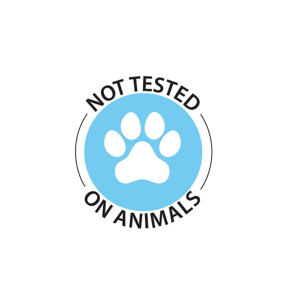 Not tested on animals icon. Blue Round symbol. vector