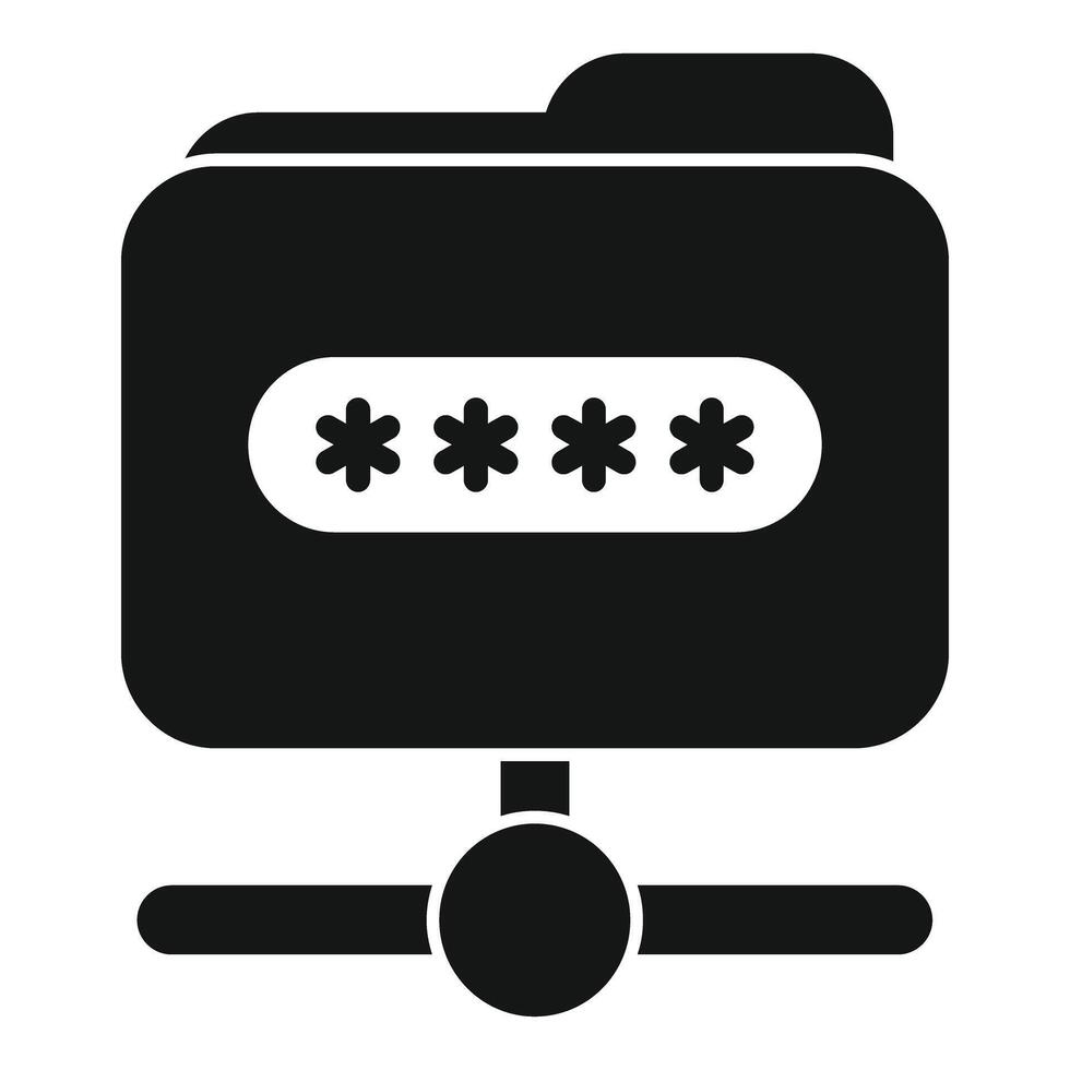 Secure folder sharing with password protection on server vector