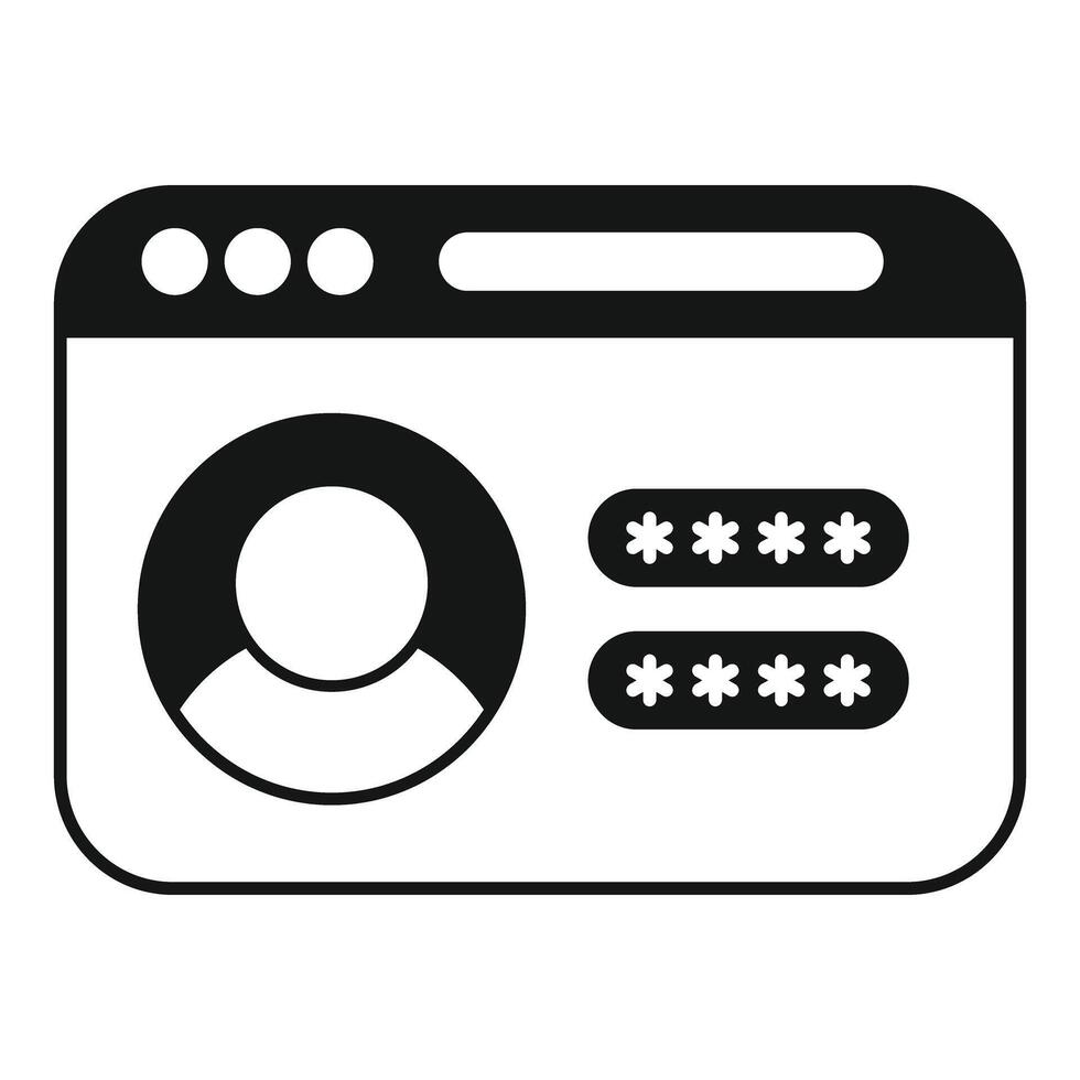 Website user profile login with password and avatar icon vector
