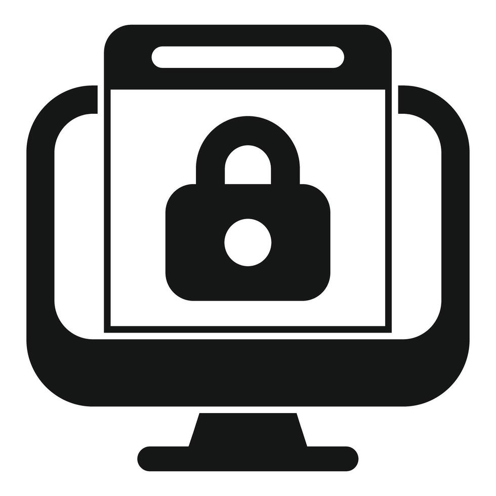 Computer security showing padlock protecting private data vector