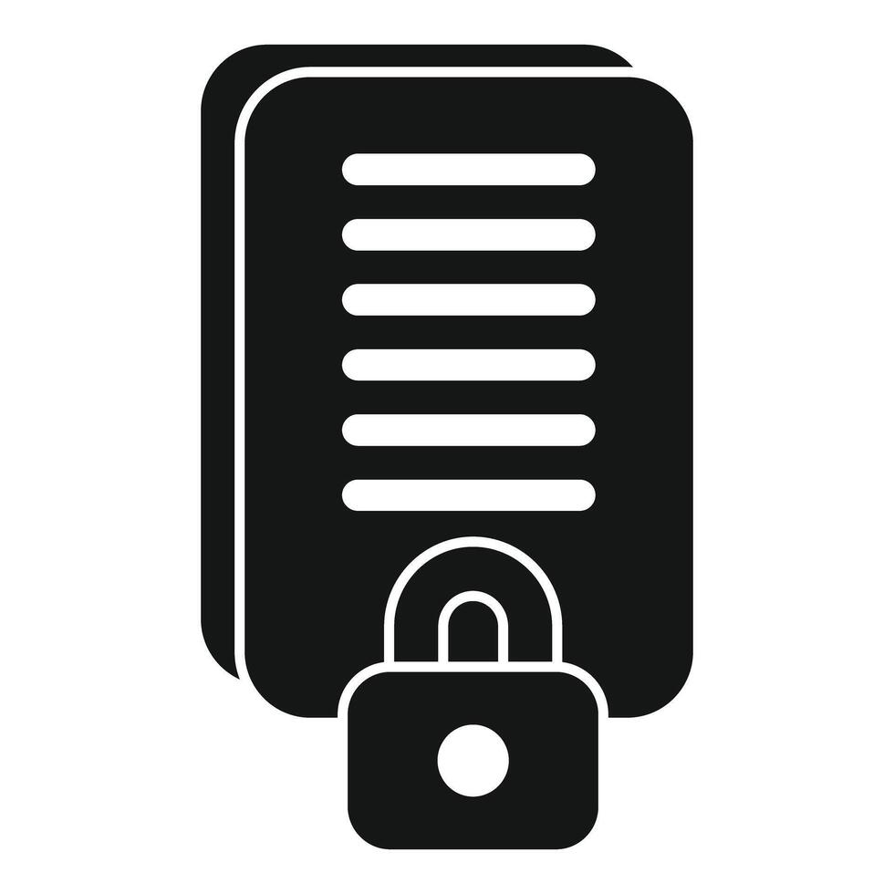 Locked documents representing data protection and security vector