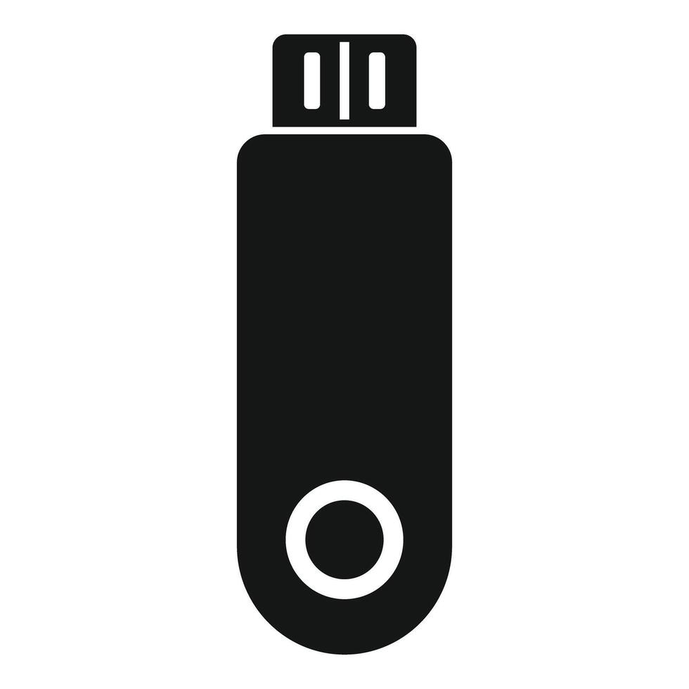 Usb flash drive icon, simple style vector