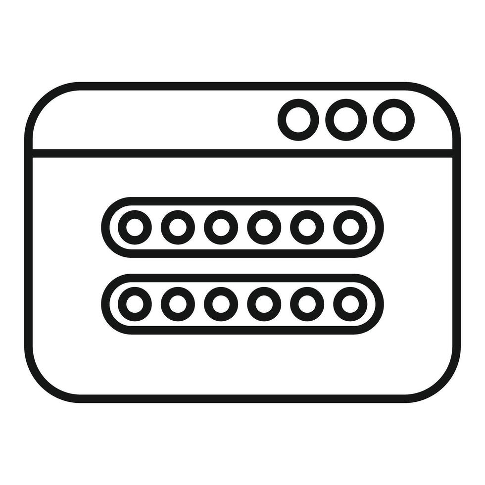 Web page showing hidden password with dots for online security vector