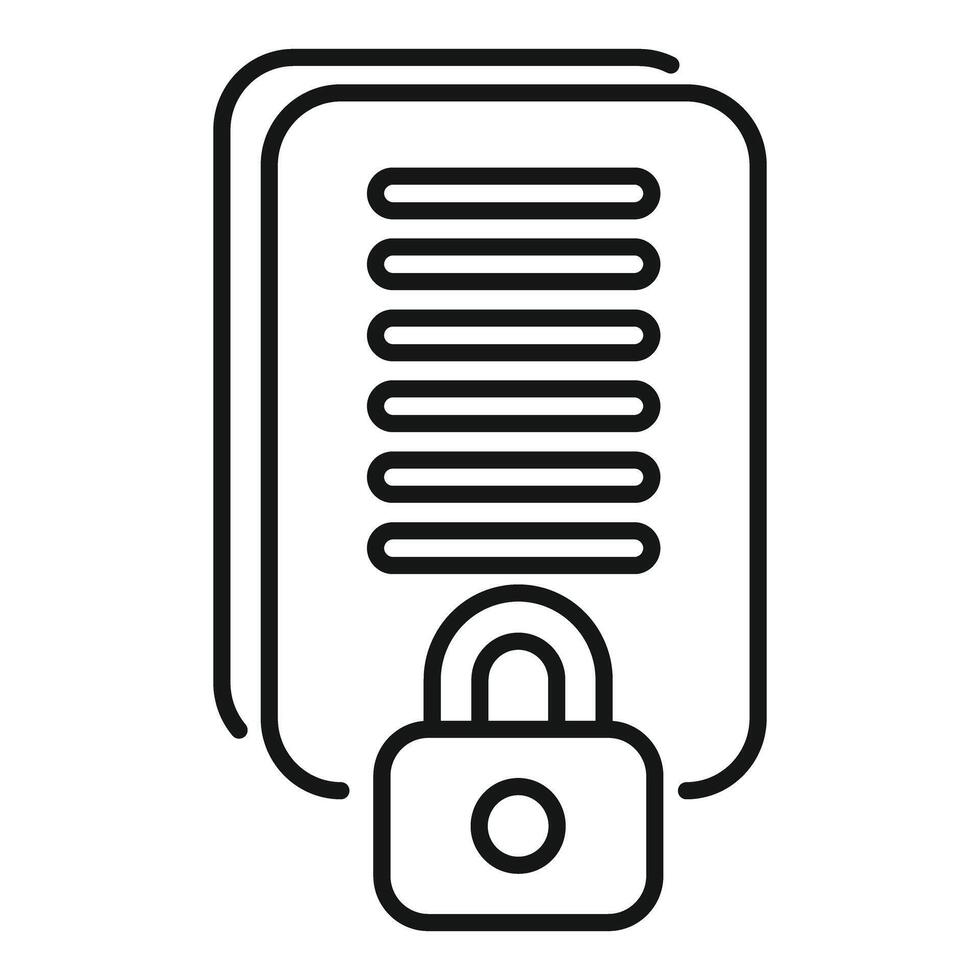 Data protection icon showing secure files with lock symbol vector