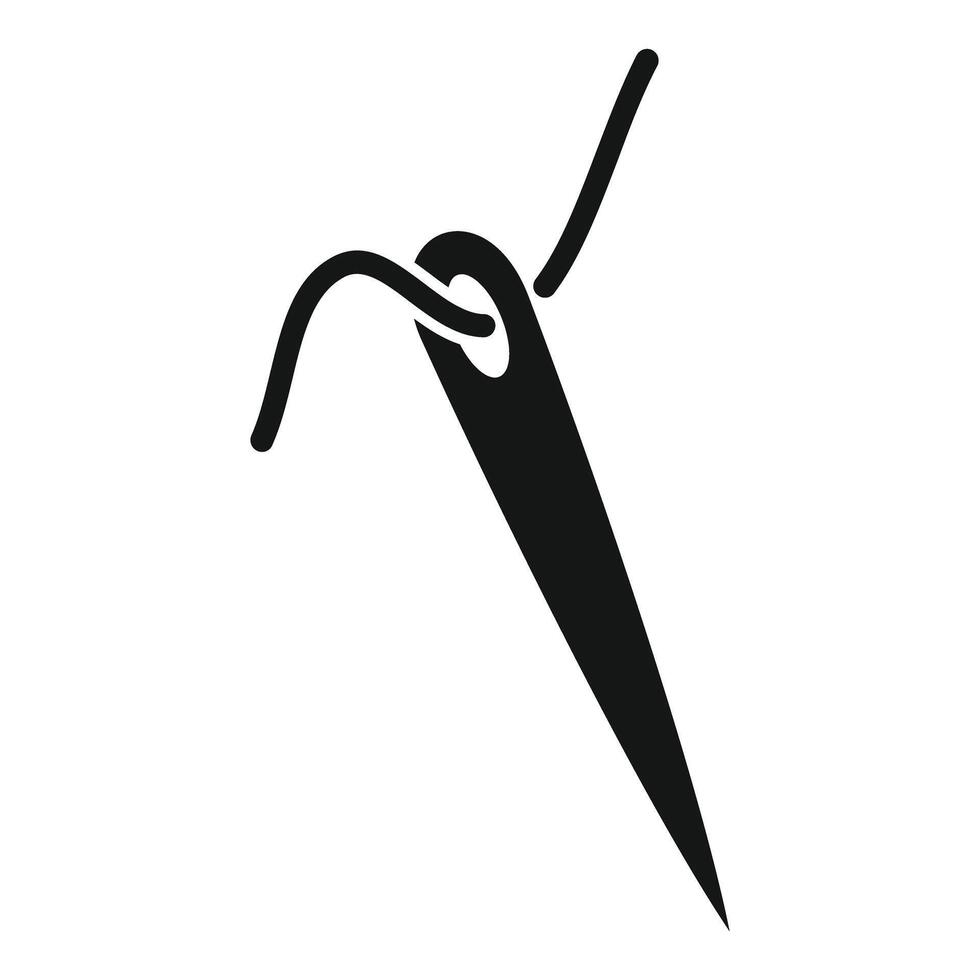Needle and thread icon, simple style vector