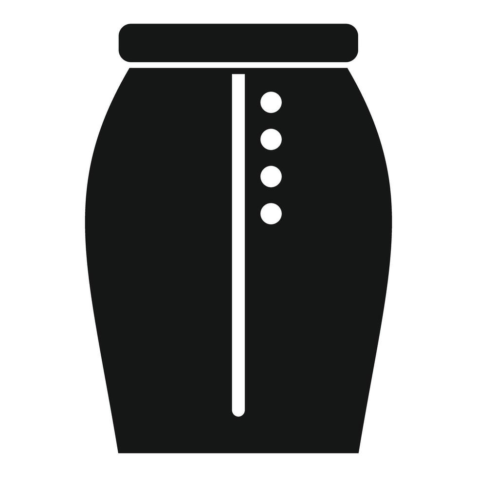 Black skirt with buttons and central stripe icon simple style vector