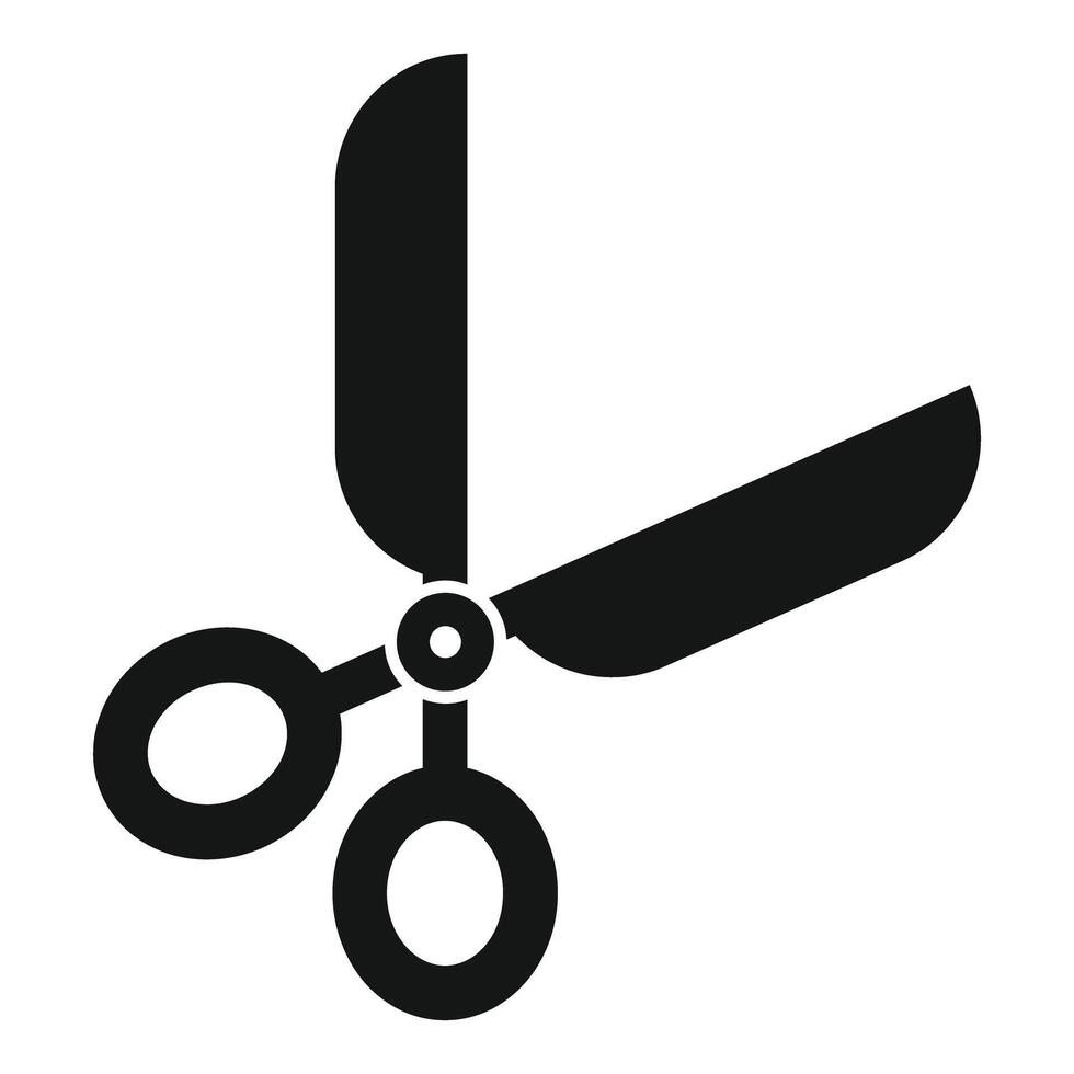 Black scissors icon showing cutting action vector