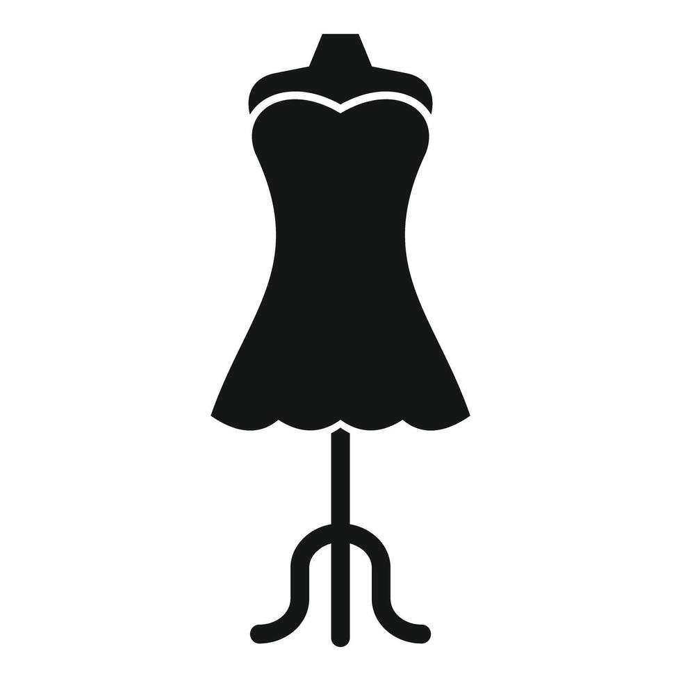 Black mannequin with short dress on a stand icon vector