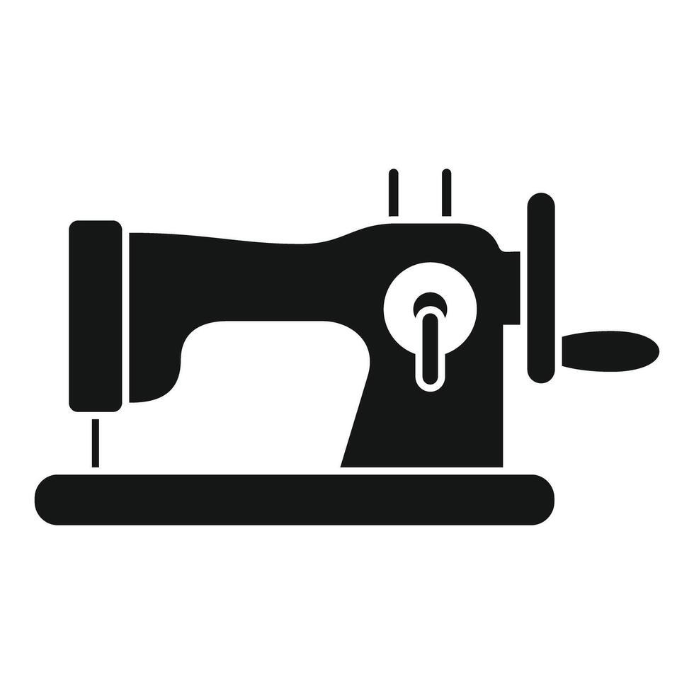 Old sewing machine icon showing dressmaking and tailoring vector