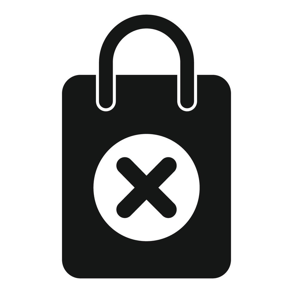 Shopping bag with delete sign showing no shopping concept vector