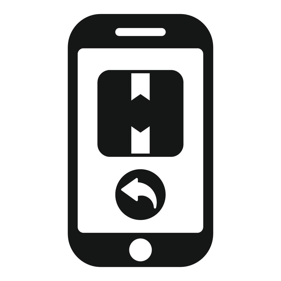 Smartphone displaying a return purchase with a return arrow button vector