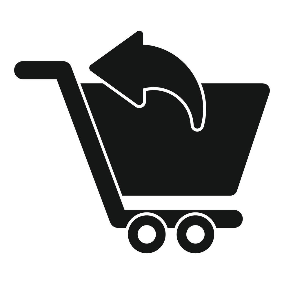 Shopping cart returning icon showing online store refund vector