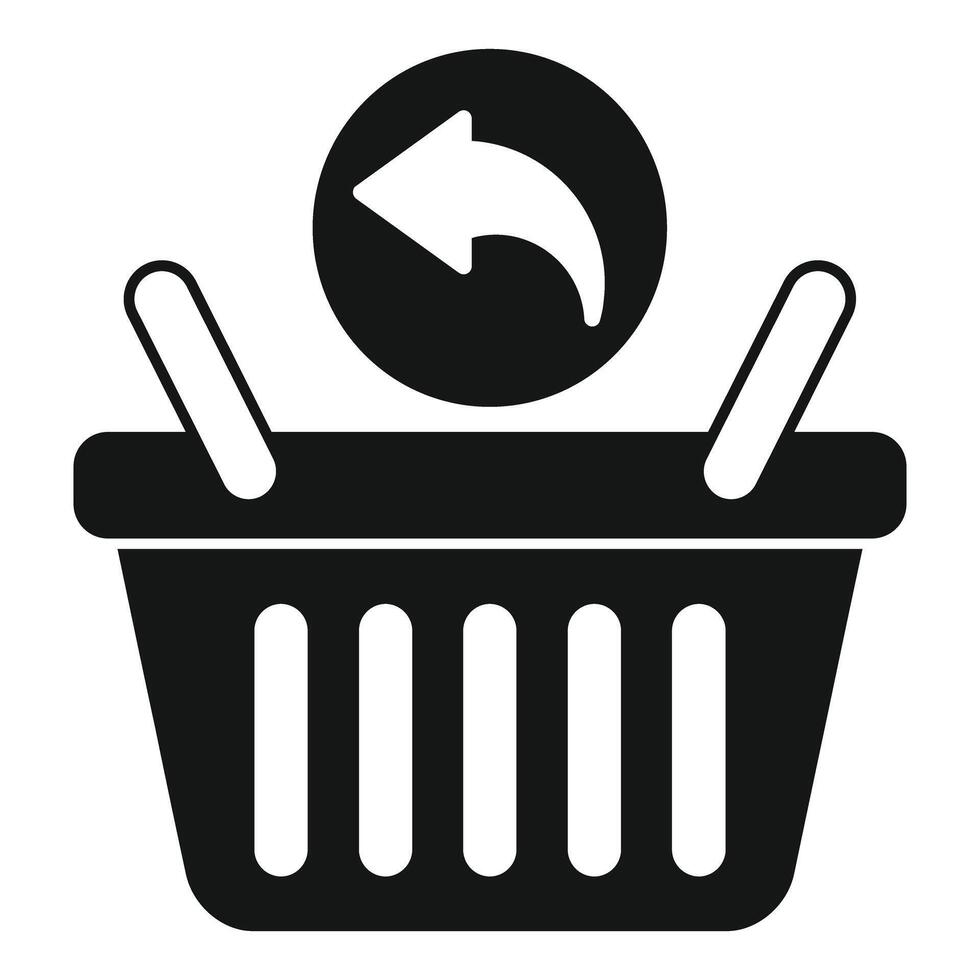 Shopping basket returning icon representing ecommerce cancelation vector