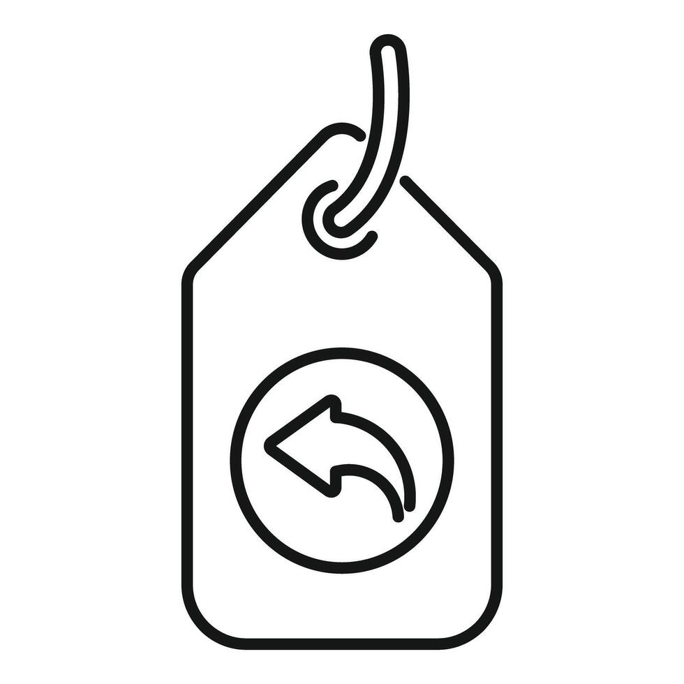 Return label icon with left arrow for shipping and retail vector