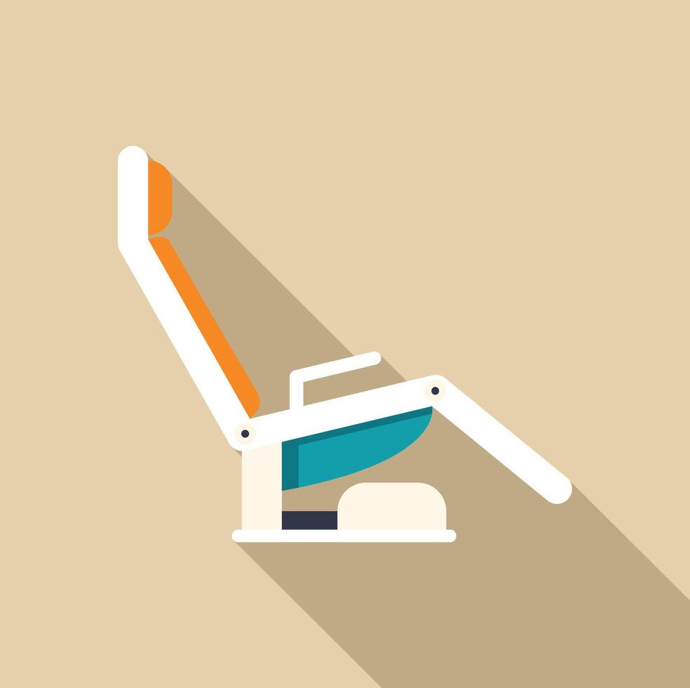 Reclining medical chair with adjustable backrest for examination vector