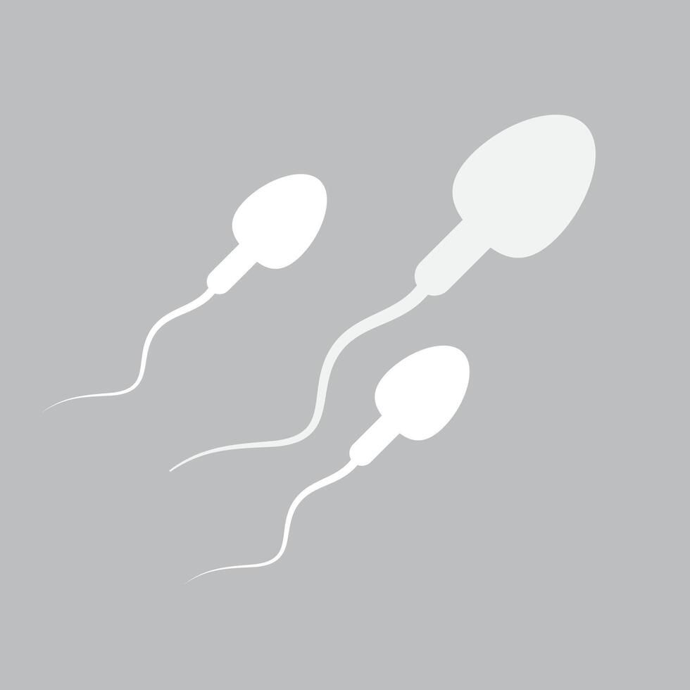 Flat illustration of sperm on gray background. Male sex cell. vector