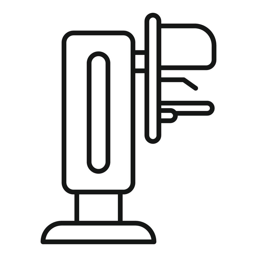 Medical equipment standing on the floor in linear style vector