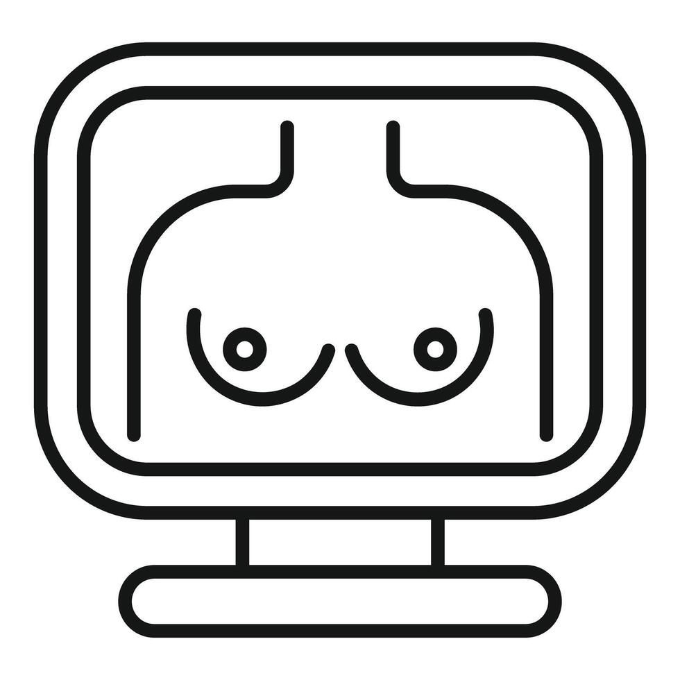 Mammography scan showing female breasts on computer screen vector