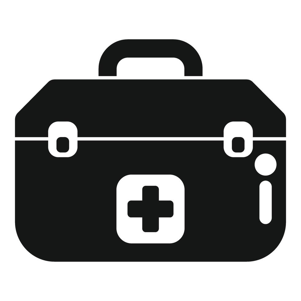 Black first aid kit icon for web design isolated on white background vector