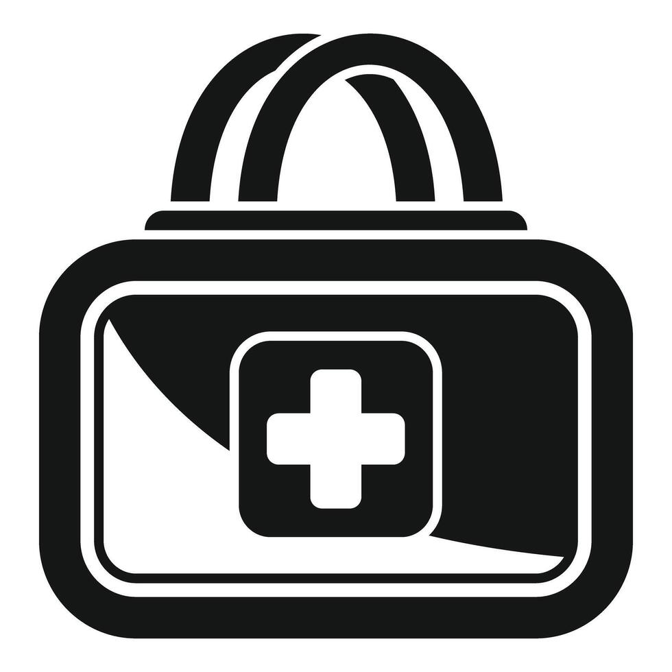 First aid kit icon showing medical equipment for healing vector