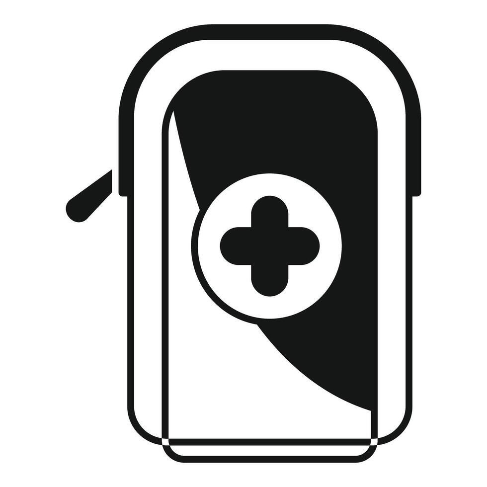 First aid kit icon showing medical equipment for emergency vector